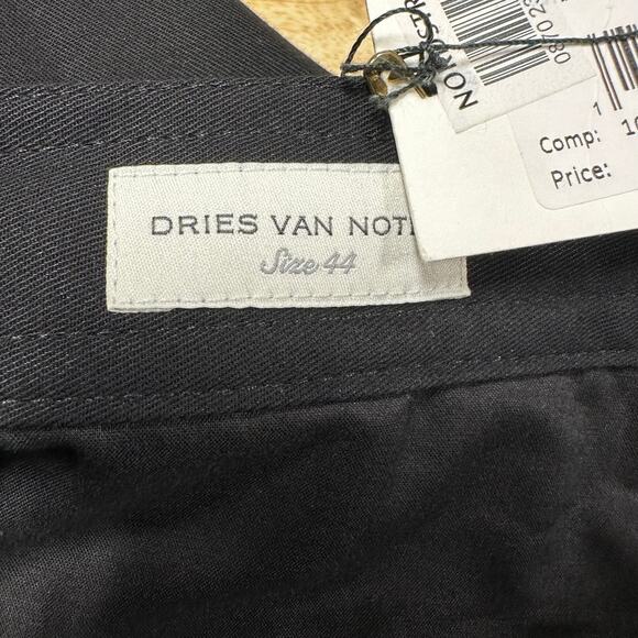 Dries Van Noten NWT Pakora Cotton Pants Cuffed Hem Wide Leg Sz 44 US 8-10 Black - Picture 4 of 11